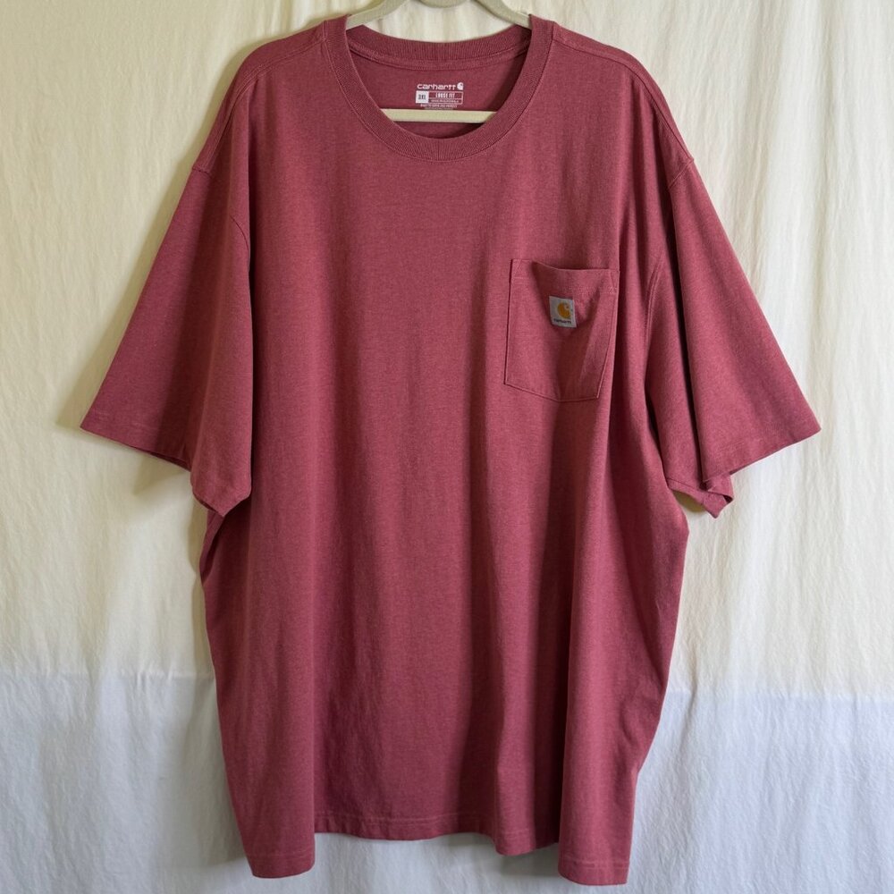 Carhartt Men's Loose Fit Short Sleeve Pocket T-Shirt Rose/Pink Size 3XL